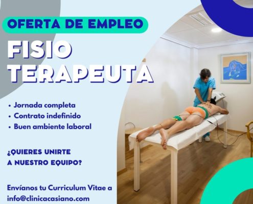 Oferta de empleo en Clinica Casiano: Fisioterapeuta